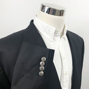 black blazer silver buttons